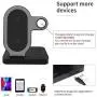 Wireless Charger, 3 in 1 Wireless Charging Station with QC 3.0 Adapter, Fast Qi Wireless Charger Stand Dock Compatible for Apple Watch AirPods Pro/2 iPhone 11 Pro/11 Pro Max/11/SE/XR/XS/X/8/8P Samsung