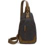 Canvas Sling Bag Small Crossbody Backpack Shoulder Casual Daypack Rucksack for Men Women Outdoor Cycling Hiking Travel