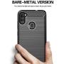 Galaxy A11 case,Samsung A11 case,with HD Screen Protector,MAIKEZI Soft TPU Slim Fashion Non-Slip Protective Phone Case Cover for Samsung Galaxy A11(Black Brushed TPU)