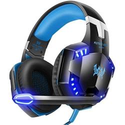 Gaming Headset, Noise Canceling Headphones with Mic,LED Light and Soft Memory Earmuffs,7.1 Surround Sound Stereo Gaming Headset for PC, Laptop, PS4, Xbox One Controller and Nintendo Switch