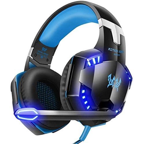 Gaming Headset, Noise Canceling Headphones with Mic,LED Light and Soft Memory Earmuffs,7.1 Surround Sound Stereo Gaming Headset for PC, Laptop, PS4, Xbox One Controller and Nintendo Switch