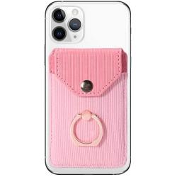 YUNCE Card Holder for Back of Cell Phone, Cell Phone Card Holder Ring Stand Stick on Wallet for iPhone Android and All Smartphones Adhesive Credit Card Holder Sleeve