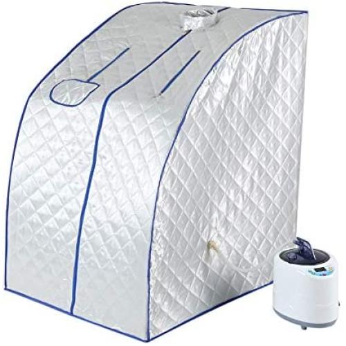 Oumij Steam Sauna Spa - Portable 2L Personal Sauna - Home Tent - One Person Sauna - with Remote Control - for Slimming Weight Loss,Full Body Relax,Detox(US Plug)