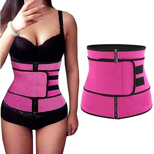 Sunnymal, Unisex Waist Trainer Corset,Women Men Body Shaping Zipper Abdomen Belt Sports Cinchers
