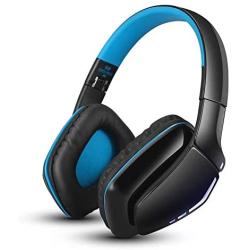 DUSANER Computer Accessories Gaming Headset - Bluetooth Stereo Over-Ear Wireless Headphones with Mic Foldable for Mobile Phones/Tablets/Laptops/PS4/Xbox One Game Accessories (Color : Blue)