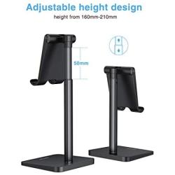 Cell Phone Stand, OMOTON Adjustable Angle Height Desk Phone Dock Holder for iPhone SE 2/11 / 11 Pro/XS Max/XR, Samsung Galaxy S20 / S10 / S9 / S8 and Other Phones (3.5-7.0-Inch), Black