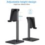 Cell Phone Stand, OMOTON Adjustable Angle Height Desk Phone Dock Holder for iPhone SE 2/11 / 11 Pro/XS Max/XR, Samsung Galaxy S20 / S10 / S9 / S8 and Other Phones (3.5-7.0-Inch), Black