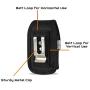 AGOZ Jitterbug Flip Phone Holster, Vertical Belt Clip Case, Heavy-Duty Canvas Carrying Flip Cell Phone Pouch Rugged Cover with Strong Metal Clip and Belt Loops - 4.3" x 2.2"
