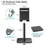 B-Land Adjustable Cell Phone Stand, Aluminum Alloy Phone Holder for Desk, Universal Desktop Phone Stand Tablet Stand Compatible with 4.7"-12.9" Mobile Phone & Tablets (Black)