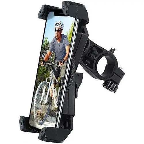 Amoner Bicycle Phone Mount, Anti Shake and Stable Cradle Clamp with 360° Rotation Bicycle Phone Mount/Bike Accessories/Bike Phone Holder for iPhone Android GPS Other Devices up to 6.5 inches