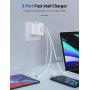 USB C Charger [GaN Tech], Cafele 65W 3-Port PD Wall Charger Adapter Foldable with 6.6ft USB C Cable for MacBook Pro iPad Pro, iPhone 11 Pro Max/XR/Xs/Max/X, Pixel, Galaxy S10/S9/S9+