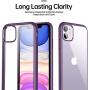 CASEKOO Crystal Clear Compatible with iPhone 11 Case, [Anti-Yellowing] Shockproof Protective Hybrid Phone Cases Slim Fit Cover for iPhone 11 (6.1 inch) 2019 - Purple