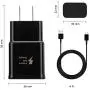 Adaptive Fast Wall Charger with USB C Cable Kit Compatible with Samsung Galaxy S9 S8 S10 S10e S8/9/10Plus Note 8/9 Active, LG G6 G5 V30 V20, Google Pixel 2 Nexus 5X 6p and More
