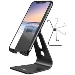 Nulaxy Phone Stand, Adjustable Cell Phone Stand, Phone Holder for Desk, Desktop Holder, Cradle, Dock Compatible with Nintendo Switch, iPhone Xs Xr 8 X 7 6 6s Plus SE 5 5s 5c, All Smartphone - Black