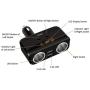 Car Charger Adapter, 2 Socket Cigarette Lighter Splitter,Dual USB Port with 12V,24V Voltage Display Compatible for iPhone,ipad,Tablet,Galaxy,HTC,LG