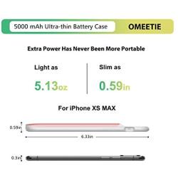 OMEETIE Battery Case for iPhone Xs Max, 5000mAh Slim Portable Rechargeable Charging Case Compatible with iPhone Xs Max(6.5 inch) Protective Charger Case(Pink)