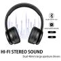 Picun P26 Bluetooth Headphones Over Ear Headset 40H Playtime Hi-Fi Stereo Wireless Headphones with Deep Bass Foldable Wired/Wireless/TF for Phone/TV Bluetooth 5.0 Wireless Earphones with Mic (Black)