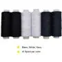 Sewing Thread Basic Sewing Industrial Machine and Hand Stitching 250 Yards Each Spool Polyester 30 Spool Black Navy White 3 Colors