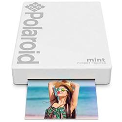 Zink Polaroid Mint Pocket Printer W/ Zink Zero Ink Technology & Built-In Bluetooth for Android & iOS Devices - White