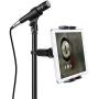 JUBOR Tablet Mounts for Microphone Stands, Microphone Tablet Holder, Mic Music Stand for iPad, iPad Pro, iPad Mini, 2, 3, iPad Air, iPhone Smartphone 4.7-12.9" Tablets
