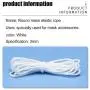 1/8 Inch Elastic Cord Earloop,Handmade DIY Sewing Ear Tie Rope,White Soft Stretchy Band, (3mm) 1/8 Inch Elastic Cord Earloop,Handmade DIY Sewing Ear Tie Rope,White Soft Stretchy Band, (3mm)