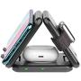 Foldable Wireless Charger. ZIKU 3 in 1 Fast Wireless Charging Station Stand Pad Qi-Certified for Apple Watch 5 4 3 2, AirPods, Compatible with iPhone 11 Pro Max/X/XS/XR/8Plus(Include Adapter)