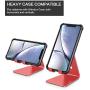 Adjustable Cell Phone Stand, OMOTON Desktop Cell Phone Stand Tablet Stand (Red)