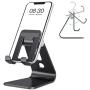Cell Phone Stand Adjustable, OMOTON Aluminum Desktop Phone Holder Cradle Dock Compatible with All Smartphone iPhone 11 Pro Max Xs Xr X 8 7 6 6s Plus 5 5s 5c, Black