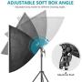 Neewer Photography Softbox Lighting Kit: 20x28Inches/50x70cm Soft Box, 79Inches/200cm Light Stand, 45W LED Bulb with Remote Control for Photo Studio Portrait Photography, Video Shooting (No Carry Bag)