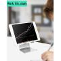 Adjustable Cell Phone Stand,Skejer Stand,2020 Update,Phone Holder,Table Stand,Dock,Aluminum Desktop Stand Compatible with iPhone Galaxy Edge All Smart Phone and Tablets Under 10 inches-Silver