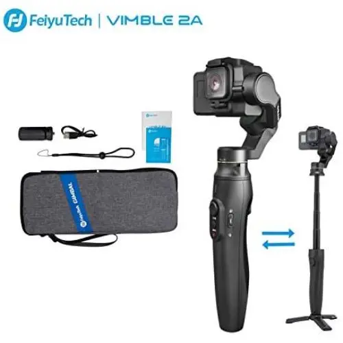 FeiyuTech Vimble 2A 3-Axis Gimbal Stabilizer Telescoping Handheld for GoPro Hero 7/6/5/4, SJCAM, YI-CAM 4k Sports Camera, with Mini Tripod FeiyuTech Vimble 2A 3-Axis Gimbal Stabilizer Telescoping Handheld for GoPro Hero 7/6/5/4, SJCAM, YI-CAM 4k Sports Camera, with Mini Tripod