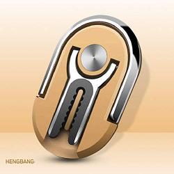 HENGBANG Multipurpose Phone Bracket, Phone Ring Holder - Two in ONE Multipurpose Mobile Phone Bracket Holder Stand 360 Degree Rotation for Car Home, Multiple-Angle Car Phone Mount(Gold)