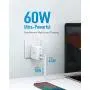 USB C Charger, Anker 60W PIQ 3.0 & GaN Tech Dual Port Charger, PowerPort Atom III (2 Ports) Travel Charger with a 45W USB C Port, for USB-C Laptops, MacBook, iPad Pro, iPhone, Galaxy, Pixel and More