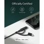 Anker Powerline II 3-in-1 Cable, Lightning/Type C/Micro USB Cable for iPhone, iPad, Huawei, HTC, LG, Samsung Galaxy, Sony Xperia, Android Smartphones, iPad Pro 2018 and More(3ft, Black)