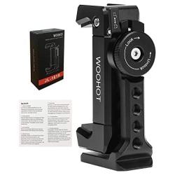 Metal Phone Tripod Mount with Cold Shoe,Woohoto 360 Rotation,Compatible with iPhone 11 Pro Tripod Mount, Osmo Pocket Holder, Sumsung Smartphone Holder Adapter, Cell Phone Clamp,Video Rig Mount