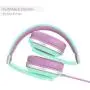 Elecder i41 Kids Headphones, Headphones for Kids Children Girls Boys Teens Foldable Adjustable On Ear Headphones with 3.5mm Jack for iPad Cellphones Computer MP3/4 Kindle Airplane School Green/Purple