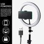 RJUN 10" LED Selfie Ring Light with Tripod Stand & Cell Phone Holder for Live Stream/Makeup,YouTube Video,Shooting with 3 Light Modes & 10 Brightness Level,Up to 22 inches in Height