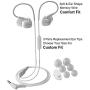 ROVKING Wired Sweatproof Earhook in Ear Sport Workout Headphones Noise Isolating Over Ear Earbuds with Microphone for Running Jogging Gym Exercise Earphones for Android Samsung Cell Phone MP3 White