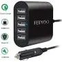USB Car Charger, FEEYOO 45W 5-Ports Fast USB Car Charger 12V-24V Multiple USB Car Phone Charger with Smart Identification for iPhone 11/Xs/XR/X/8/7/6, iPad Pro/Air/Mini, Kindle Tablet and More, Black USB Car Charger, FEEYOO 45W 5-Ports Fast USB Car Charger 12V-24V Multiple USB Car Phone Charger with Smart Identification for iPhone 11/Xs/XR/X/8/7/6, iPad Pro/Air/Mini, Kindle Tablet and More, Black