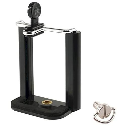 DaVoice Cell Phone Tripod Mount Adapter, Compatible with iPhone Holder, Smartphone Camera Stand Universal Clamp Attachment Clip (Black)