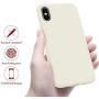 OTOFLY Liquid Silicone Gel Rubber Full Body Protection Shockproof Case for iPhone Xs/iPhone X，Anti-Scratch&Fingerprint Basic-Cases，Compatible with iPhone X/iPhone Xs 5.8 inch (2018), (Antique White)