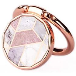 Phone Ring Holder Stand Rose Gold Oddss Pink Geometric Marble Universal Thin Finger Ring Grip 360° 180°Flip Ring Stand Grip Mount Compatible for Smartphones