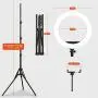 PoplarTrees Ring Light 18’’ with Tripod Stand and Phone Holder, Bluetooth/Remote Control 3200-5500K Dimmable LED Lamps, Makeup Ring Light for YouTube TikTok, Live Stream, Including Carrying Bag