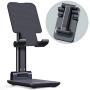 Cell Phone Stand, Adjustable Cell Phone Stand Fully Foldable Stand for Cell Phone Desktop Phone Holder, Compatible with iPhone 11 Pro Xs Max Xr X 8, iPad Mini Kindle, Tablet (Black)
