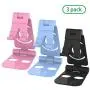MUNSKT Adjustable Phone Stand, Tablet Stand, Cell Phone Stand, Desktop Phone Holder Cradle Dock Compatible with iPhone Xs Xs Max Xr X 8 7 6 6s Plus, iPad, Tablets. (Black + Pink + Blue 3pack) MUNSKT Adjustable Phone Stand, Tablet Stand, Cell Phone Stand, Desktop Phone Holder Cradle Dock Compatible with iPhone Xs Xs Max Xr X 8 7 6 6s Plus, iPad, Tablets. (Black + Pink + Blue 3pack)