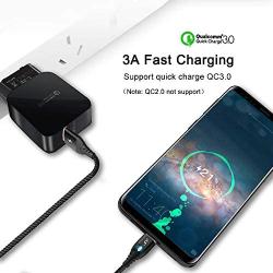 A.S 3 in 1 Magnetic USB Cable, Fast Charging & Data Sync Cable with Diamond Led, Compatible with Micro USB I-Product and Type C Smartphones (1.6ft,3.3ft,6.6ft Black)