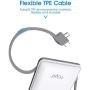 TG90 10000mah Power Bank External Battery Packs, Portable Charger with Built-in Cables for Cell Phone Battery Backup, Portable Phone Charger Compatible with iPhone, iPad, iPod, Android Phones