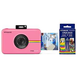 Polaroid Snap Touch Portable Instant Print Digital Camera with LCD Touchscreen (Pink) w/ 20 Twin Pack Zink 2x3 Photo Paper