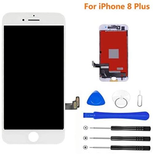 Magic Screen Replacement for iPhone 8 Plus White 5.5" LCD Display Touch Digitizer Frame Assembly Full Repair Kit, with Repair Tools (White)