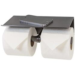 Neater Nest Reversible Toilet Paper Holder with Phone Shelf, Modern Style (Oil Rubbed Bronze, Double)